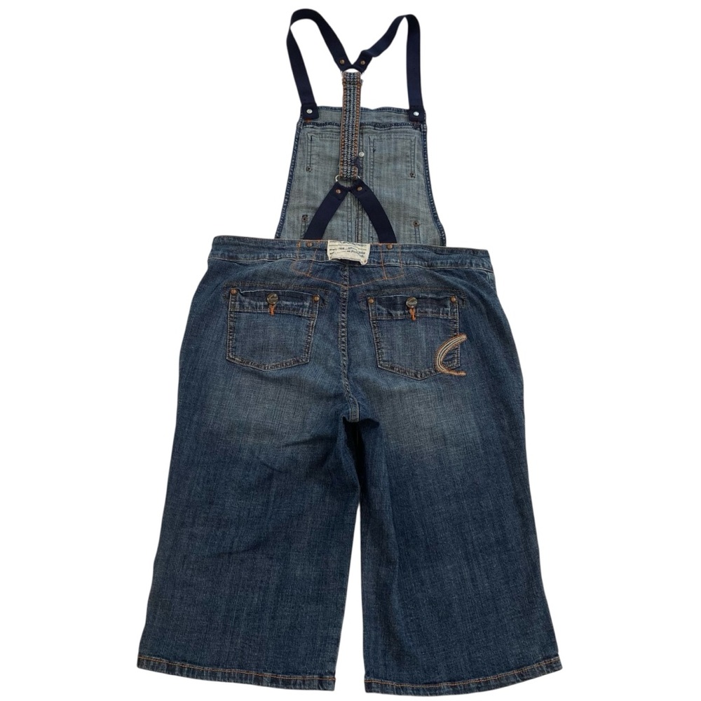 Cattiva long shorts overall stretchy blue denim size 30 boho Gypsy funky pockets